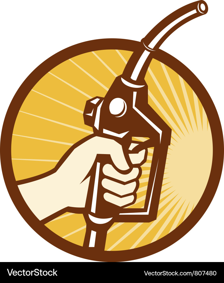 Retro Hand Fuel Pump Vector Image