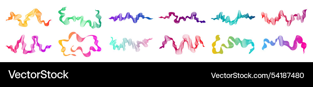 Set of abstract backdrops with multicolor waves Set of abstract backdrops with multicolor waves vector image