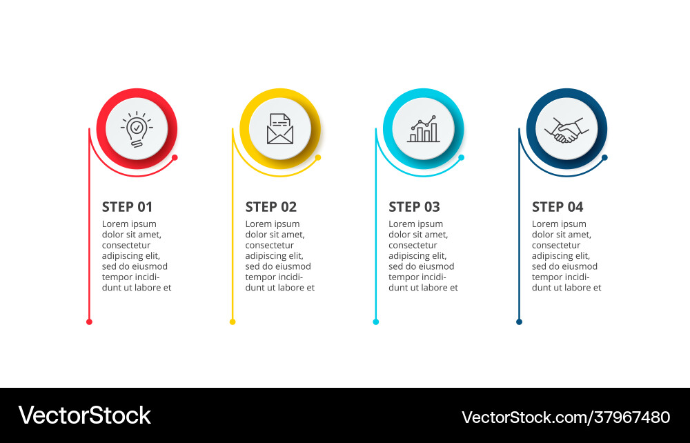 Thin lines with circles for infographic template Thin lines with circles for infographic template vector image