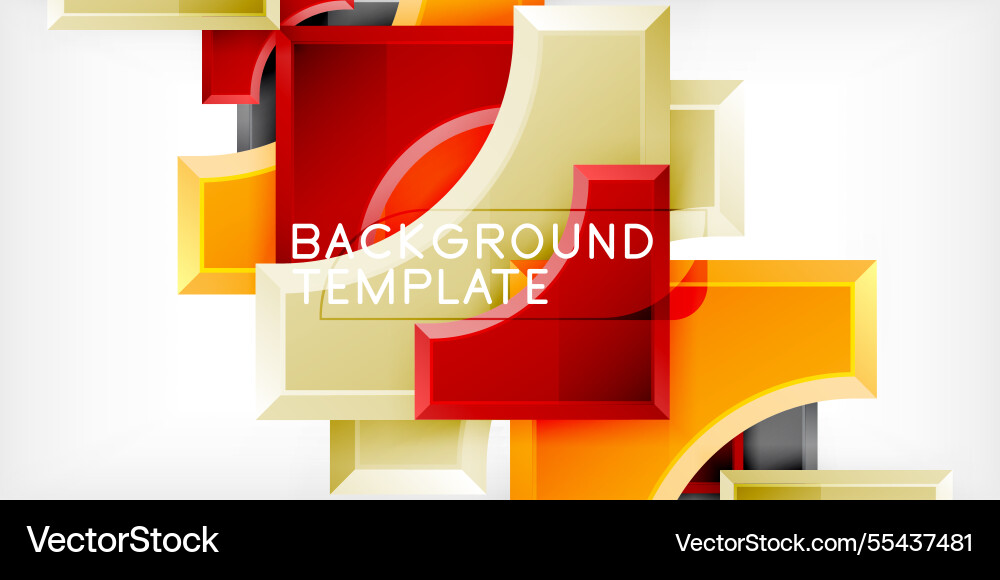 Arrow with round elements color geometric shapes vector image