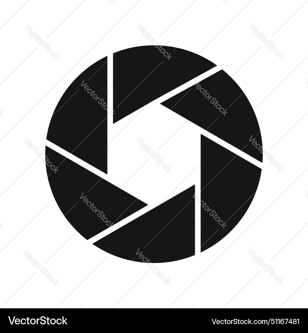 Camera shutter aperture flat icon isolated Vector Image