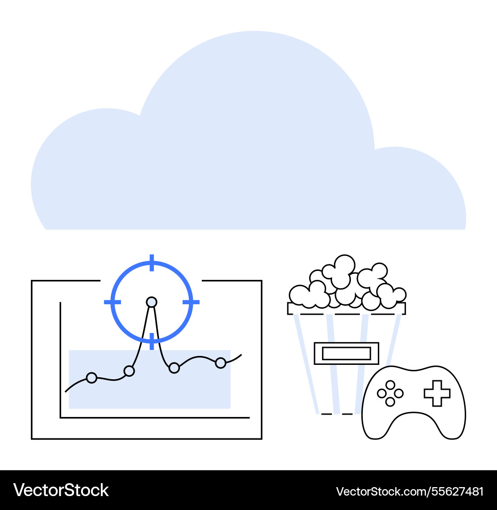 Cloud computing with data analytics gaming Vector Image