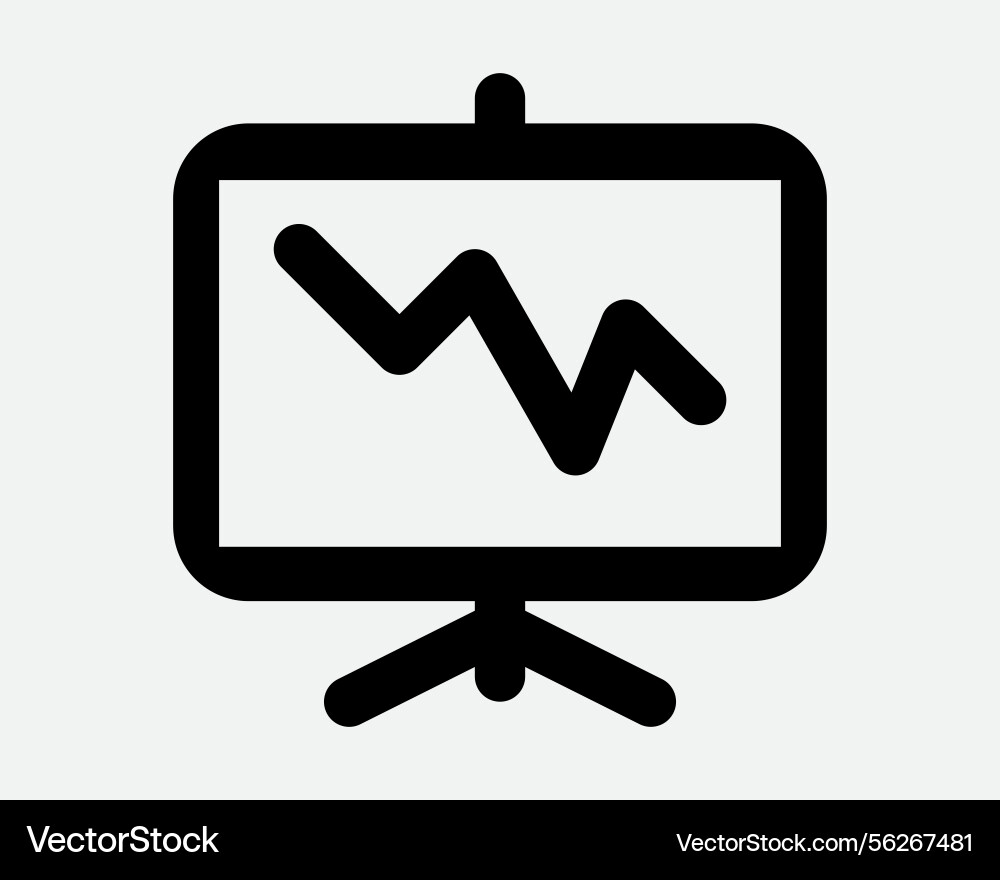 Graph chart on screen icon Graph chart on screen icon vector image