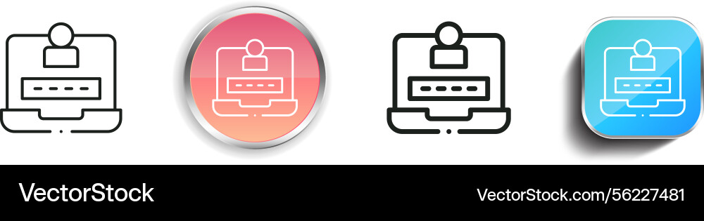 Login-Icon dünne lineare regelmäßige und Schaltfläche Stil Login-Icon dünne lineare regelmäßige und Schaltfläche Stil vektorbild