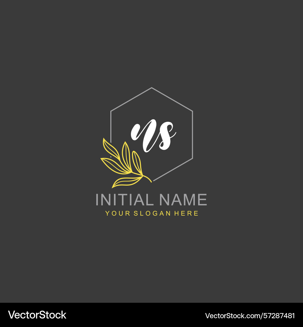 Ns initial logo templates with botanical elements Vector Image