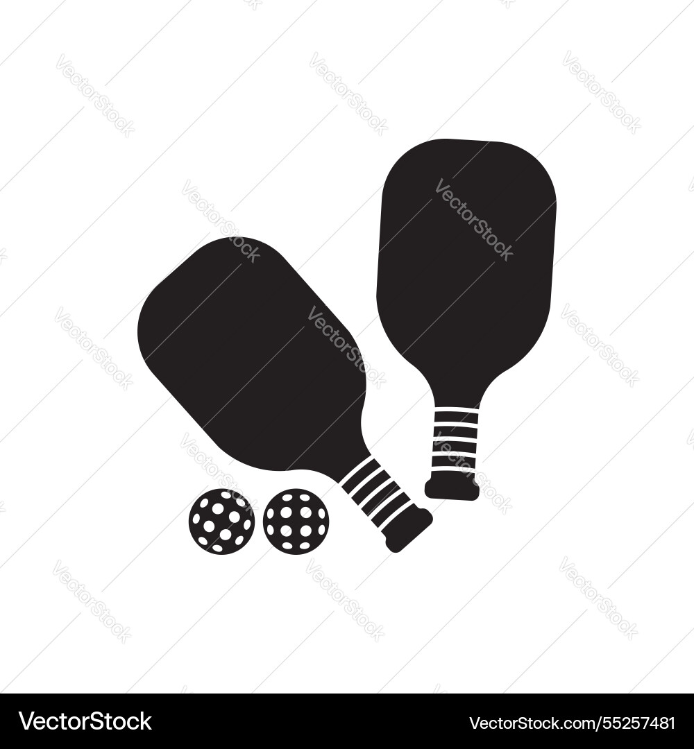 Pickleball racket set with balls icon Vector Image