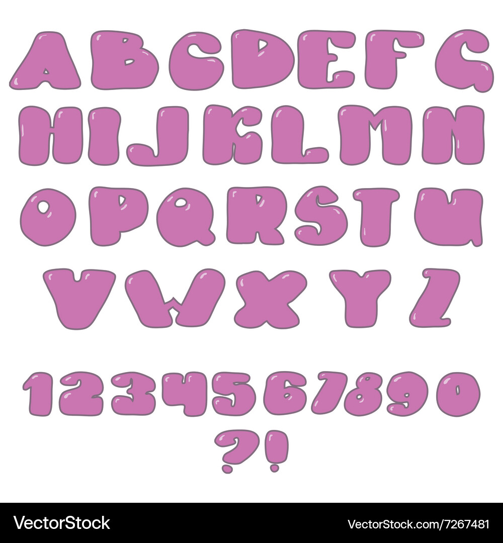 Set of letters and numbers Vector Image