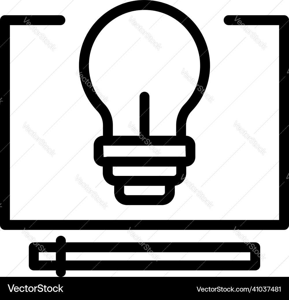 Video idea tutorial icon outline screen Video idea tutorial icon outline screen vector image