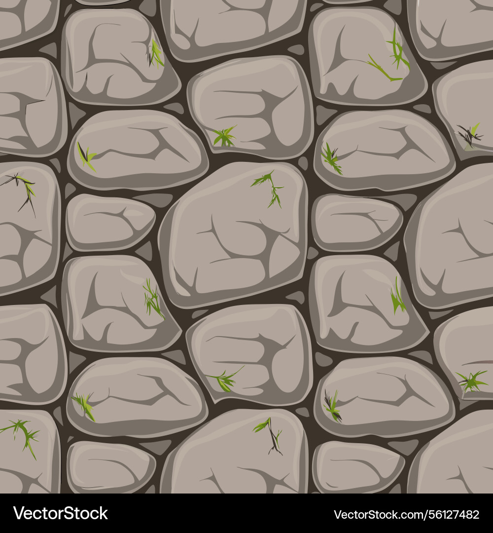 A seamless pattern of gray cobblestone texture Vector Image