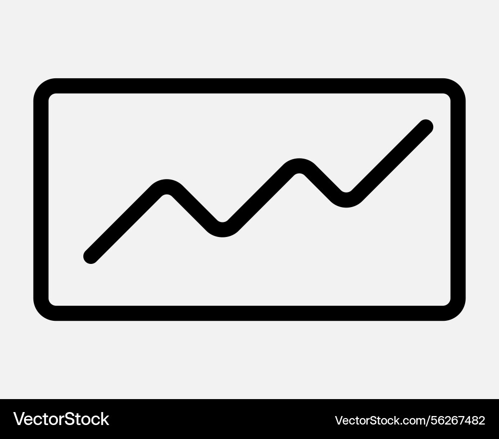 Graph line chart icon Graph line chart icon vector image
