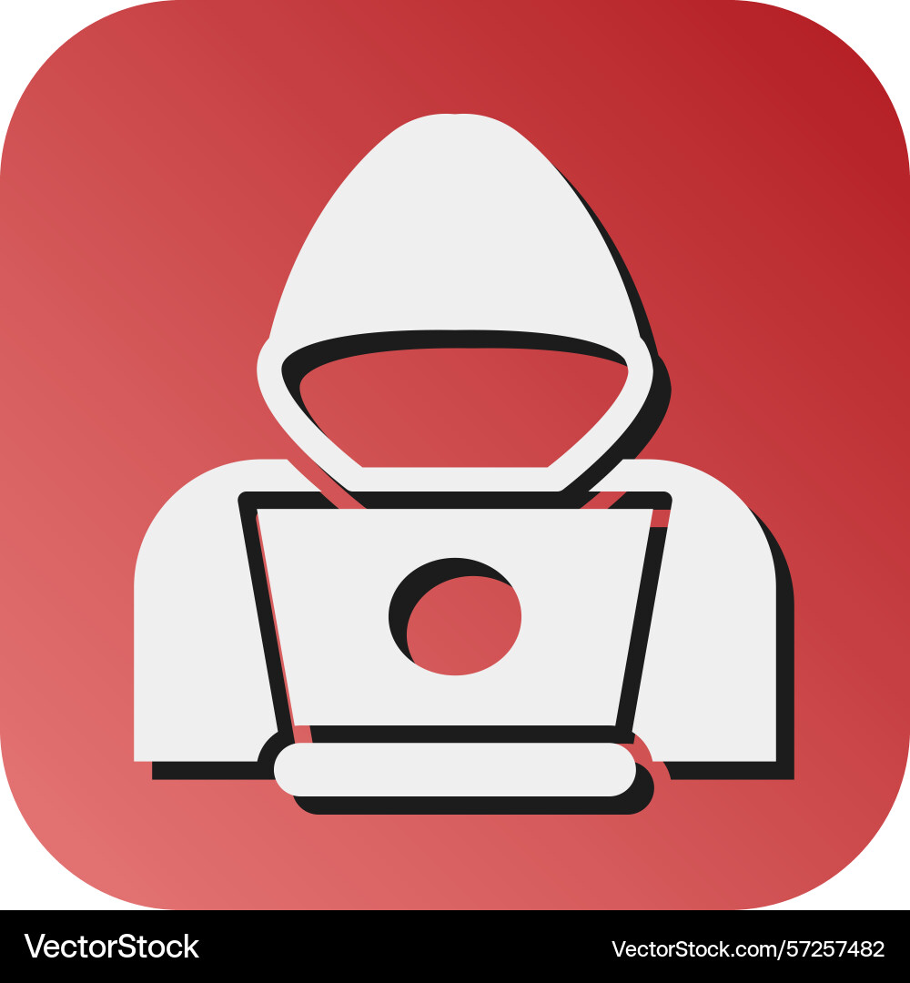 Hacker glyph gradient background icon vector image