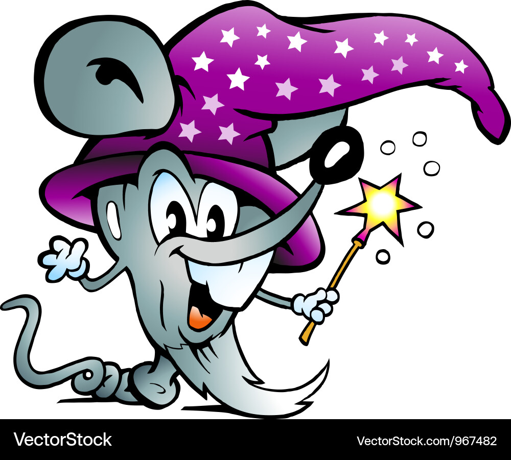Hand-drawn of an magic computer mouse Vector Image