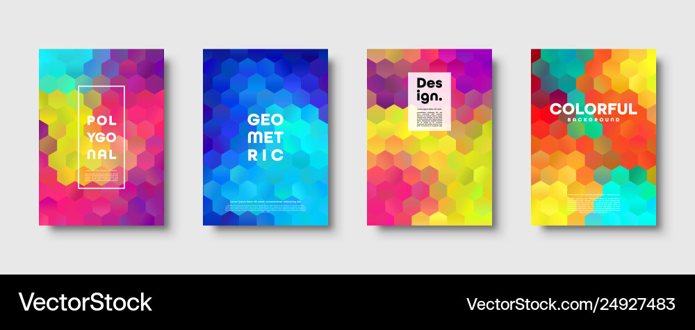 Hexagonal polygonal abstract background colorful Vector Image