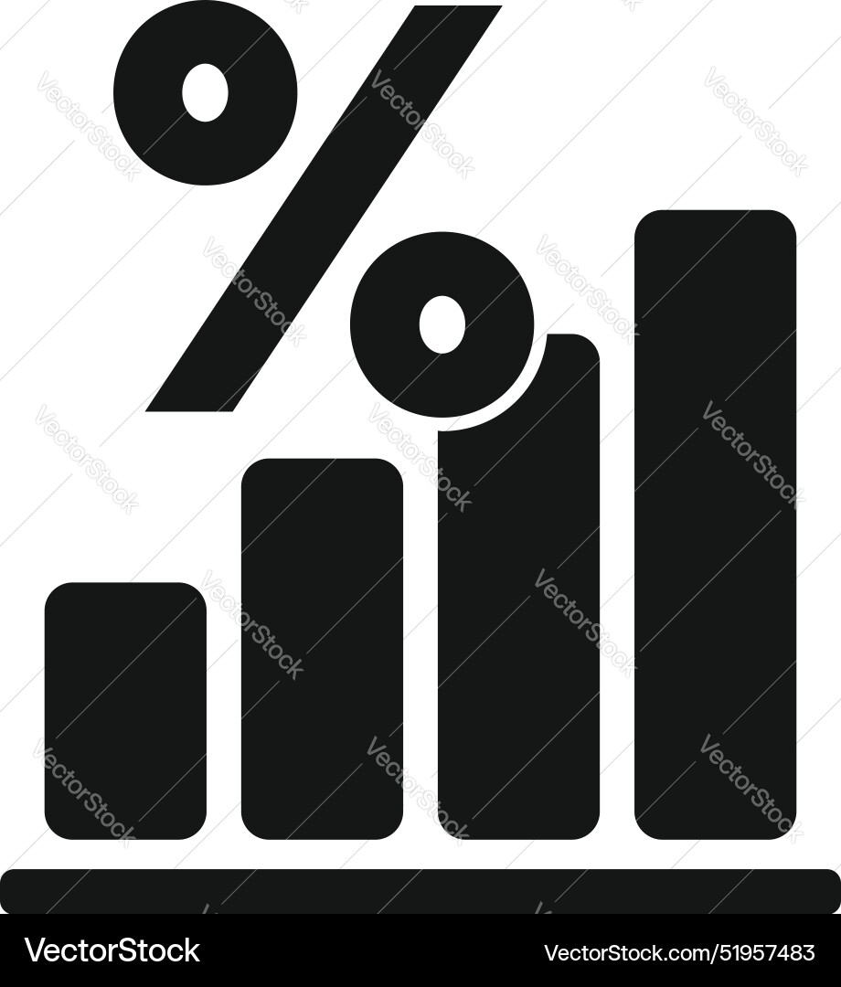 Increasing percentage chart showing growing – Royalty-Free Vector ...
