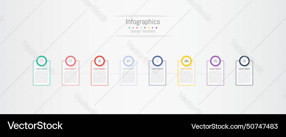Infographic 8 options design elements Royalty Free Vector