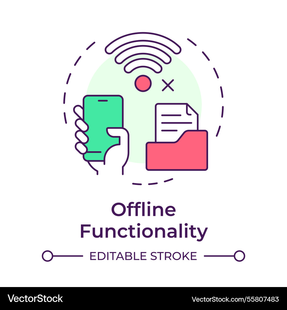 Offline functionality multi color concept icon Offline functionality multi color concept icon vector image
