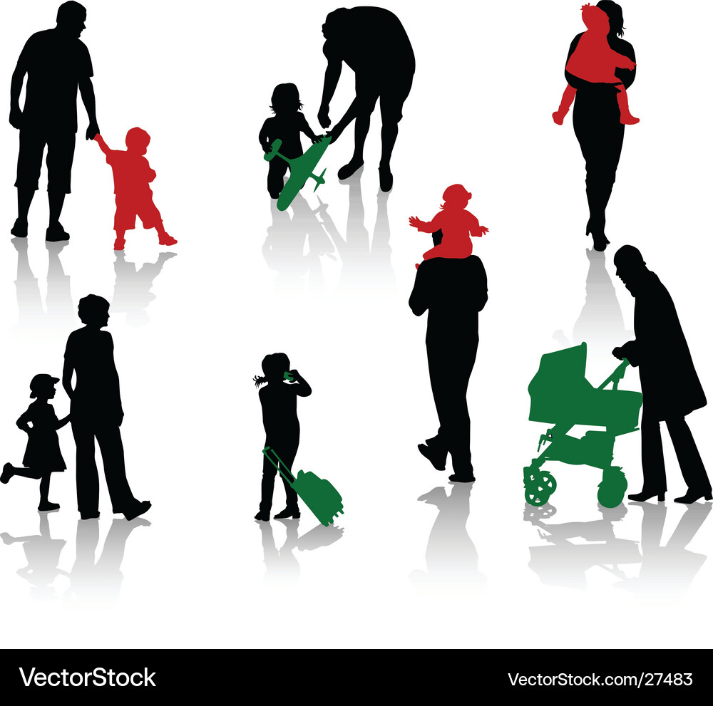 Parent Silhouette Family Vector Image