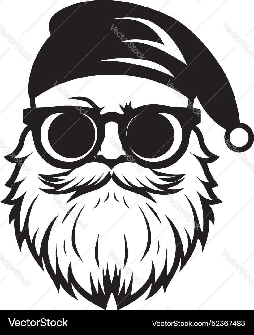 Polar claus appeal black cool santa yule Polar claus appeal black cool santa yule vector image