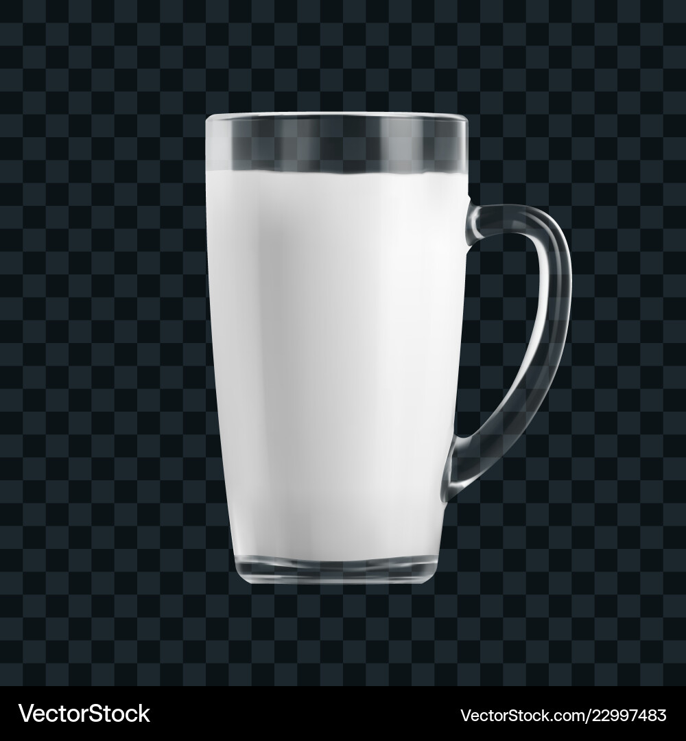 Realistisches klares Glas Milch isoliert Realistisches klares Glas Milch isoliert vektorbild