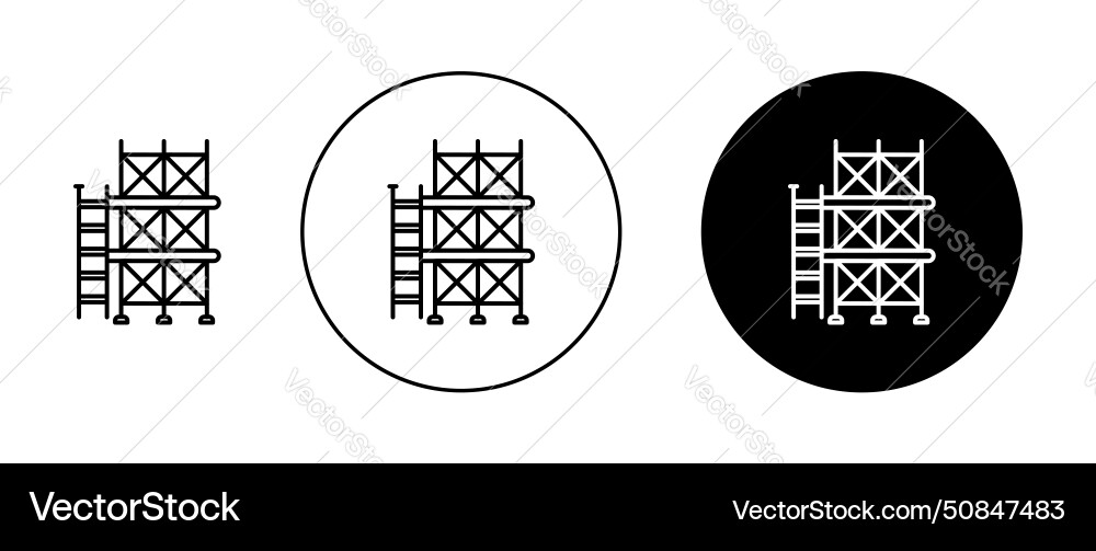 Scaffolding icon set construction building Vector Image