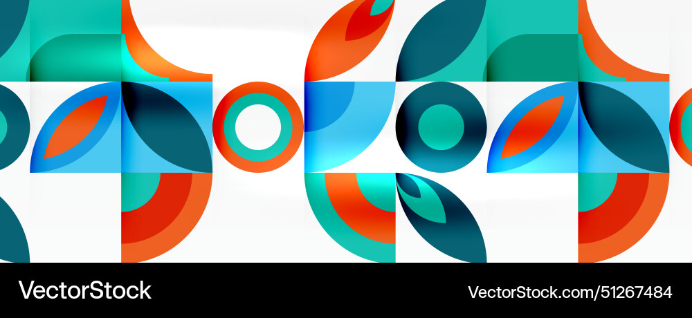 A seamless pattern of colorful circles and squares A seamless pattern of colorful circles and squares vector image