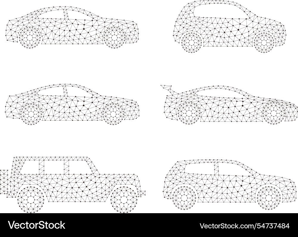 Concept of the car point and line compose Concept of the car point and line compose vector image