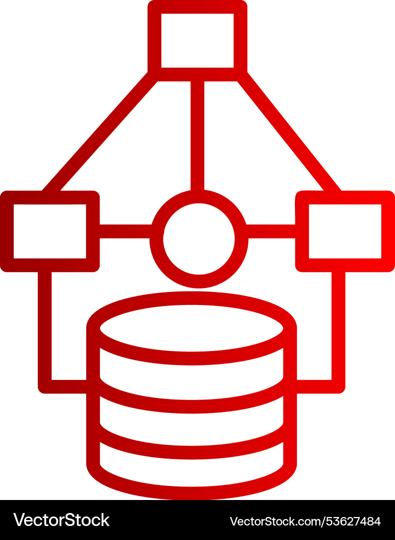 Data modelling line gradient icon Vector Image