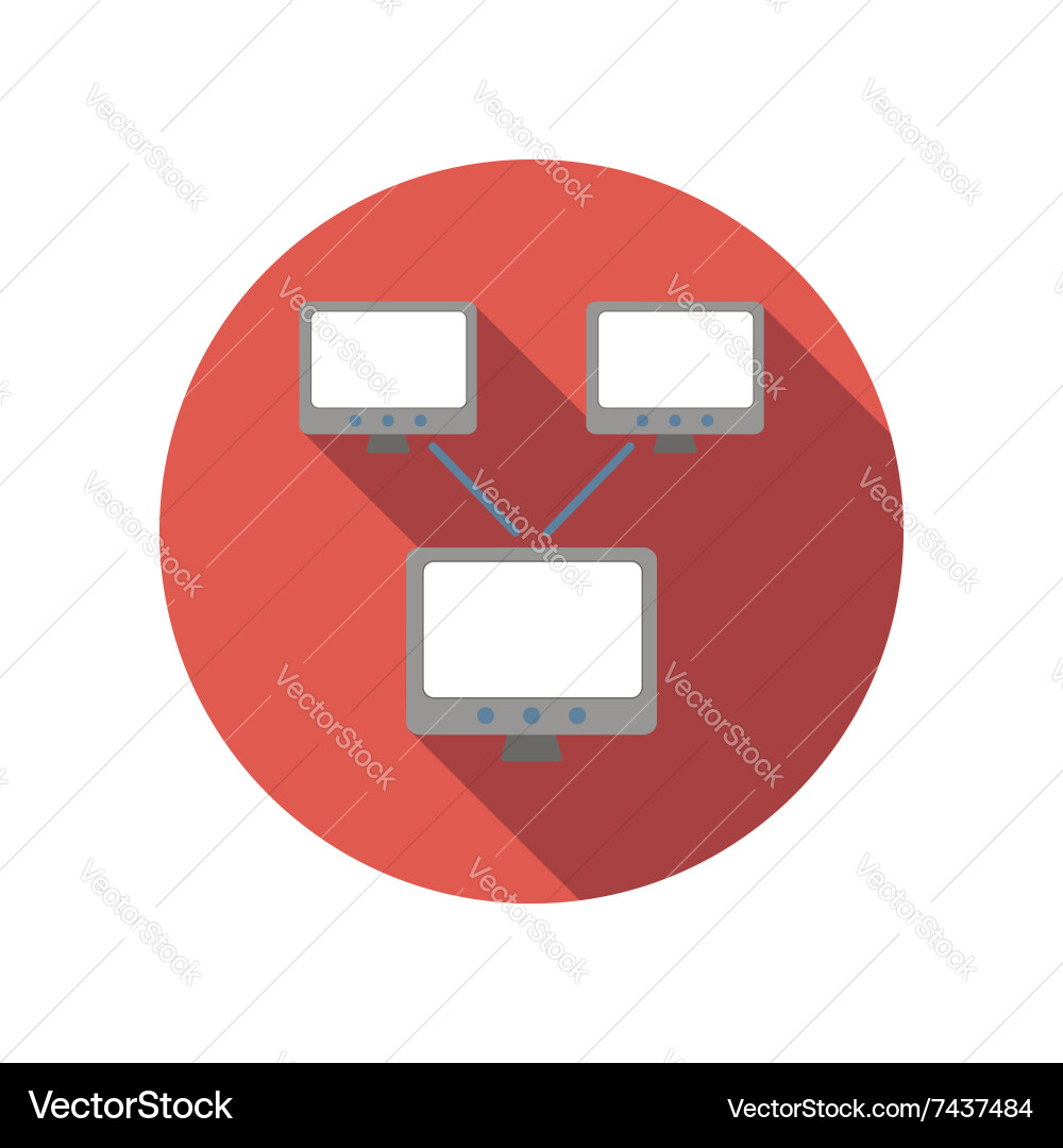 Exchange of data between computers flat icon Vector Image