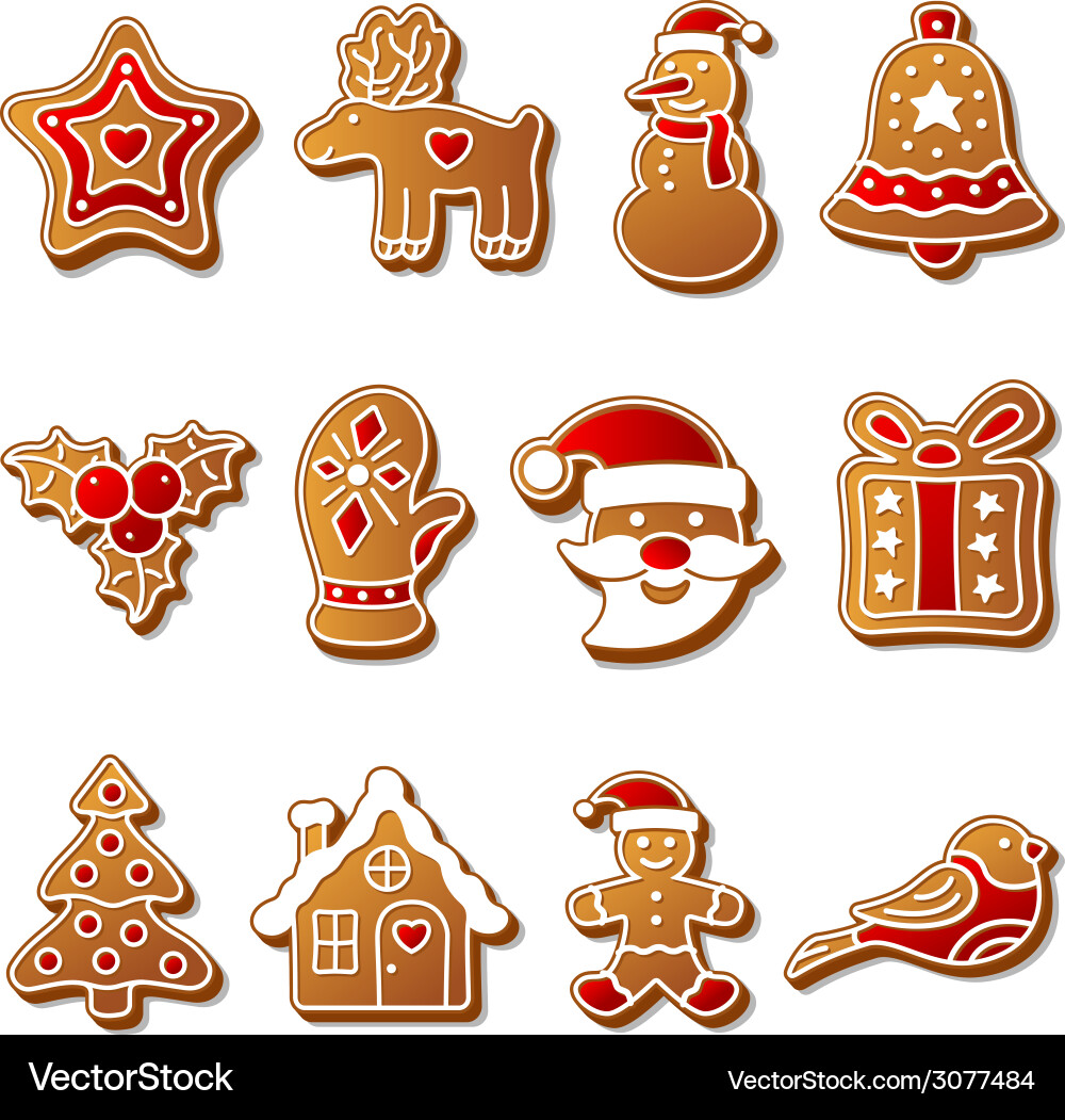 Gingerbread Christmas Cookies vector image
