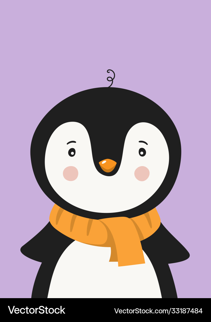 Niedlicher Pinguin im Schal Plakat für Babyzimmer Niedlicher Pinguin im Schal Plakat für Babyzimmer vektorbild
