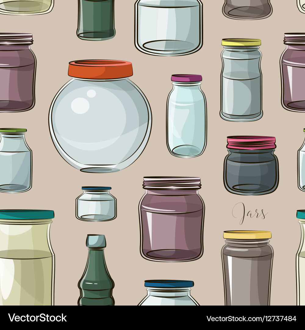 Pattern of empty jars vector image