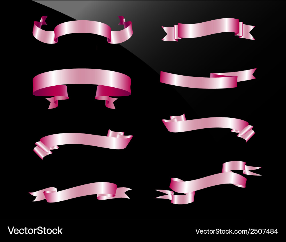 Pink ribbon Royalty Free Vector Image - VectorStock