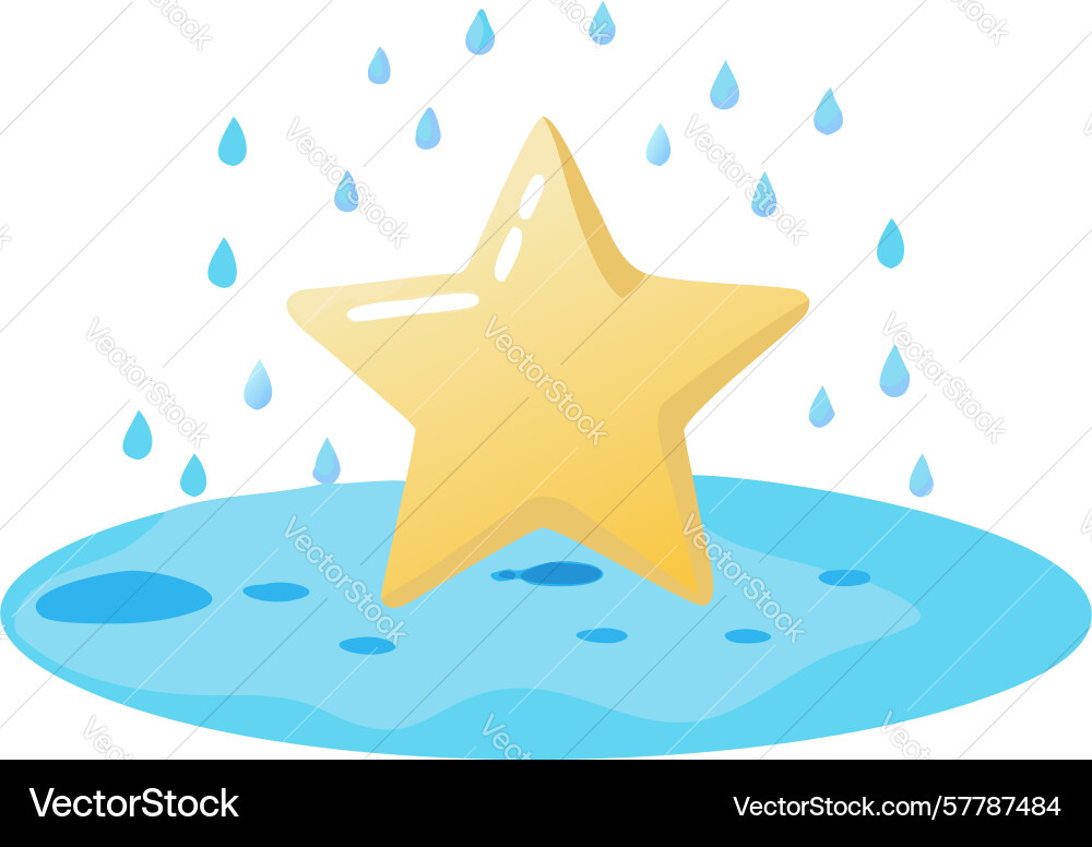 Star in puddle with rain drops design generative Vector Image