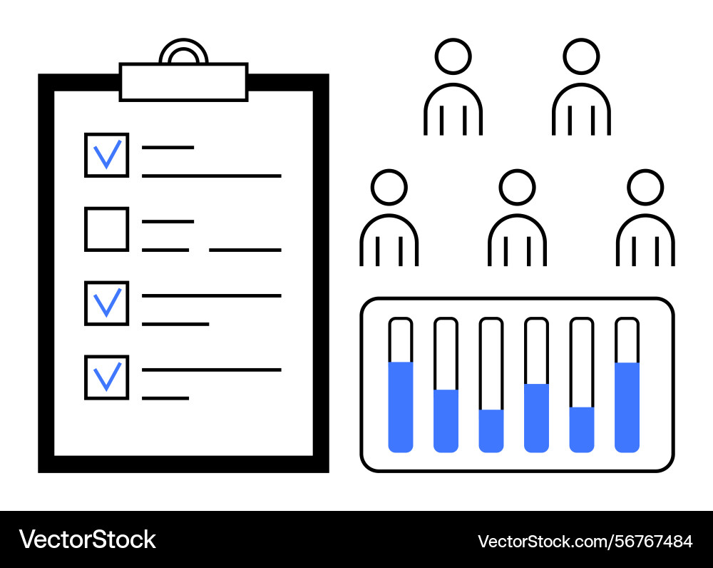 Survey checklist group representation and data Vector Image