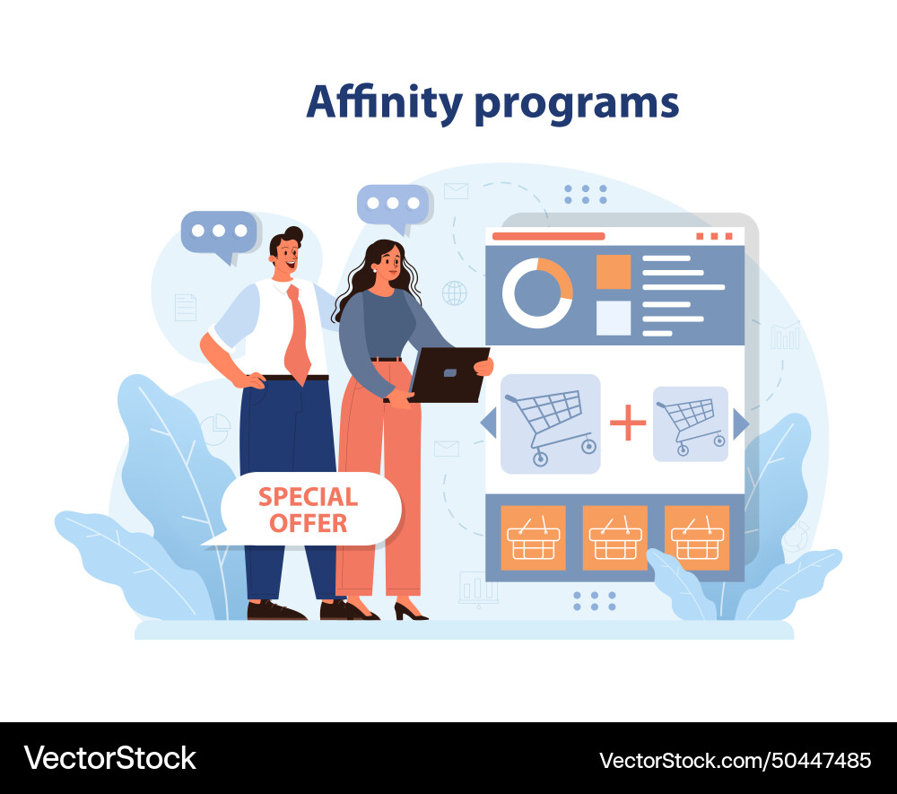 Affinity program dynamics flat Affinity program dynamics flat Vector Image