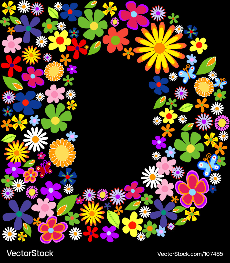 Alphabet Floral Pattern vector image