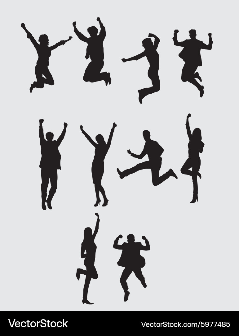 Business Jumping Figures Art Vector Image