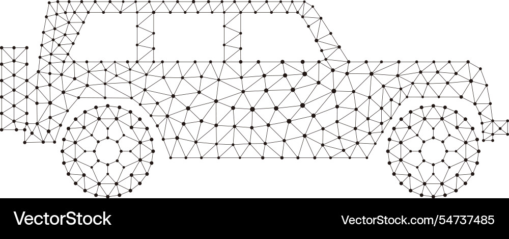 Concept of the car point and line compose vector image