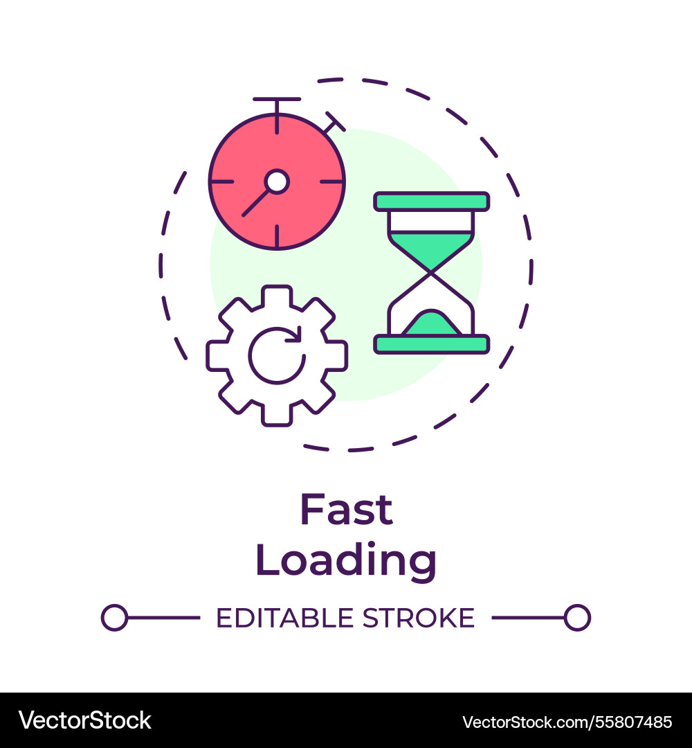 Fast loading multi color concept icon Fast loading multi color concept icon Vector Image