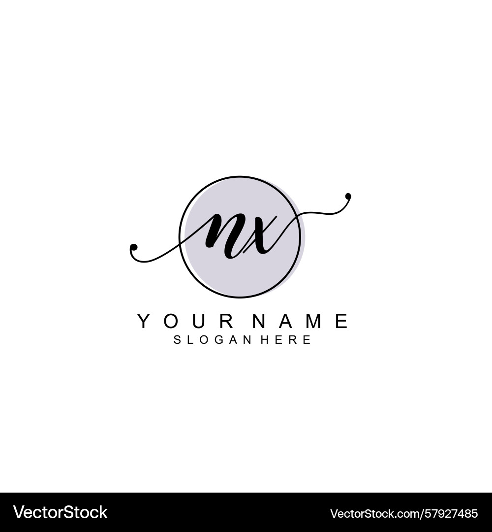 Handwriting logo concepts with initial nx Handwriting logo concepts with initial nx Vector Image