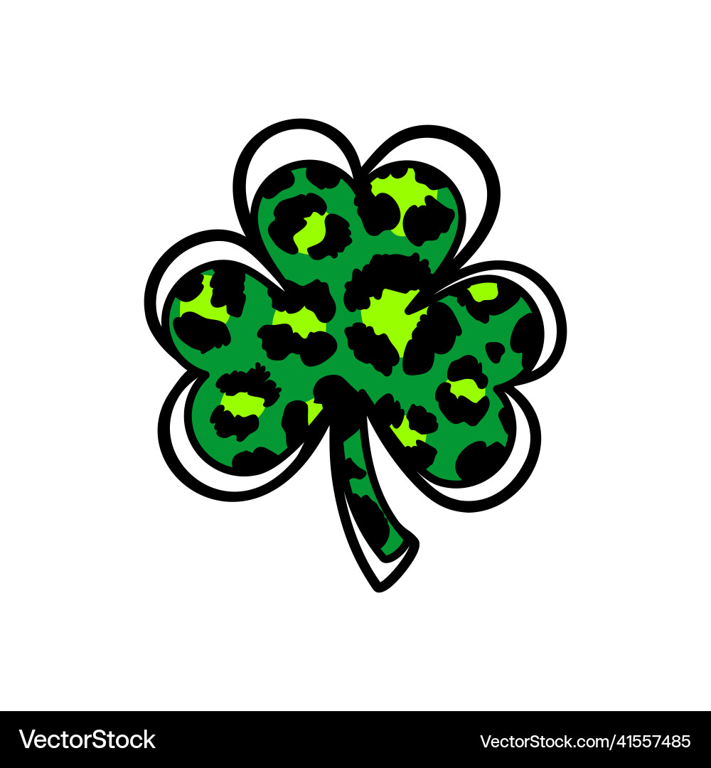 Leopard print shamrock icon gepard pattern Leopard print shamrock icon gepard pattern vector image