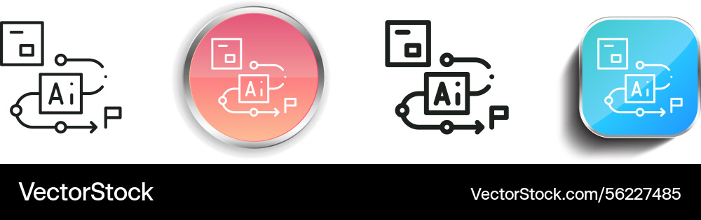 Logistics icon thin linear regular and button Vector Image