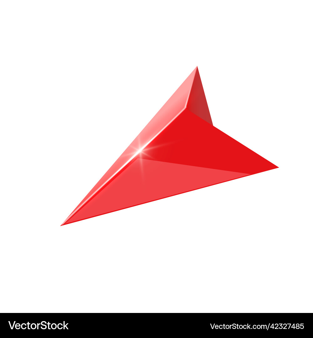 Red glossy navigation arrow gps pointer Red glossy navigation arrow gps pointer vector image