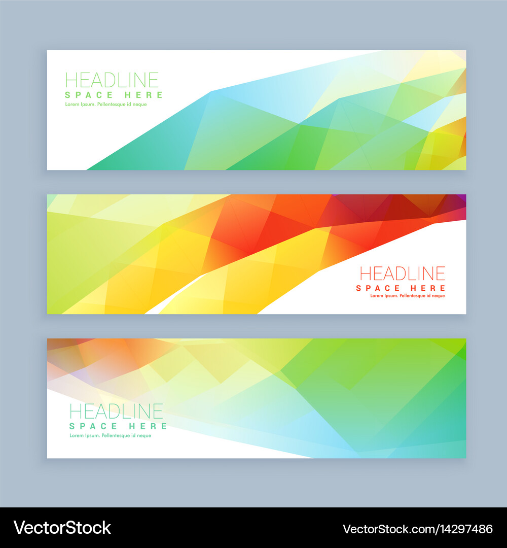 Abstract Colorful Header \u0026 Banner Set – Royalty-Free Vector | VectorStock, image size:1000x1080