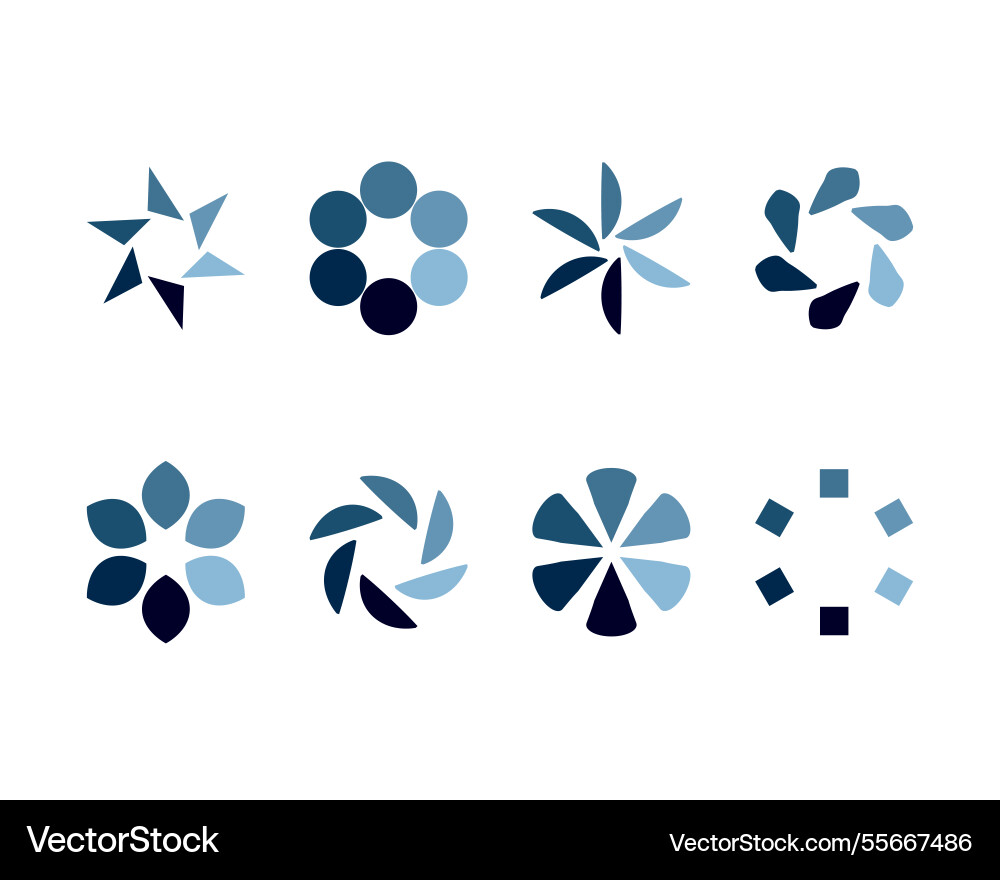 Collection loading bar status icon set of loaded Collection loading bar status icon set of loaded vector image