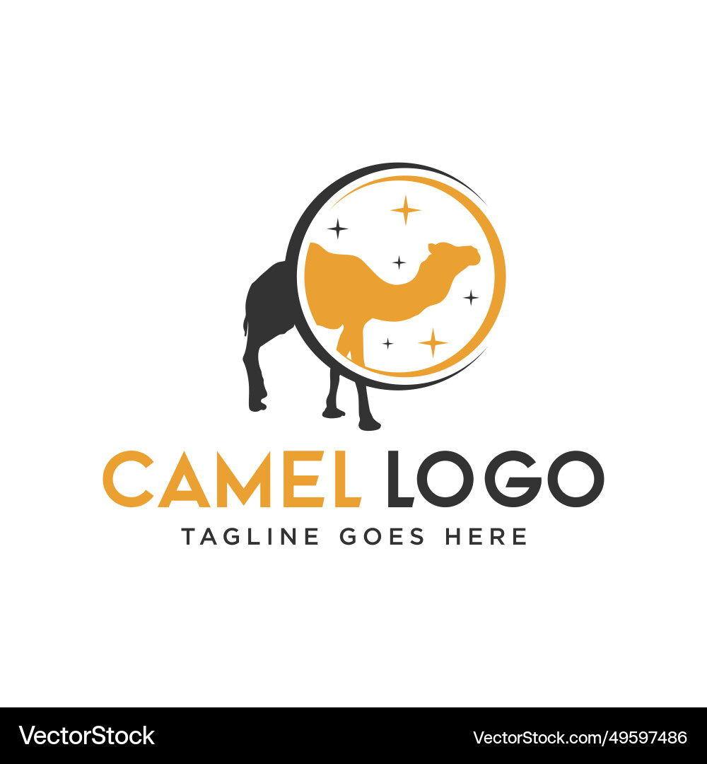 Desert camel animal logo Desert camel animal logo vektorbild