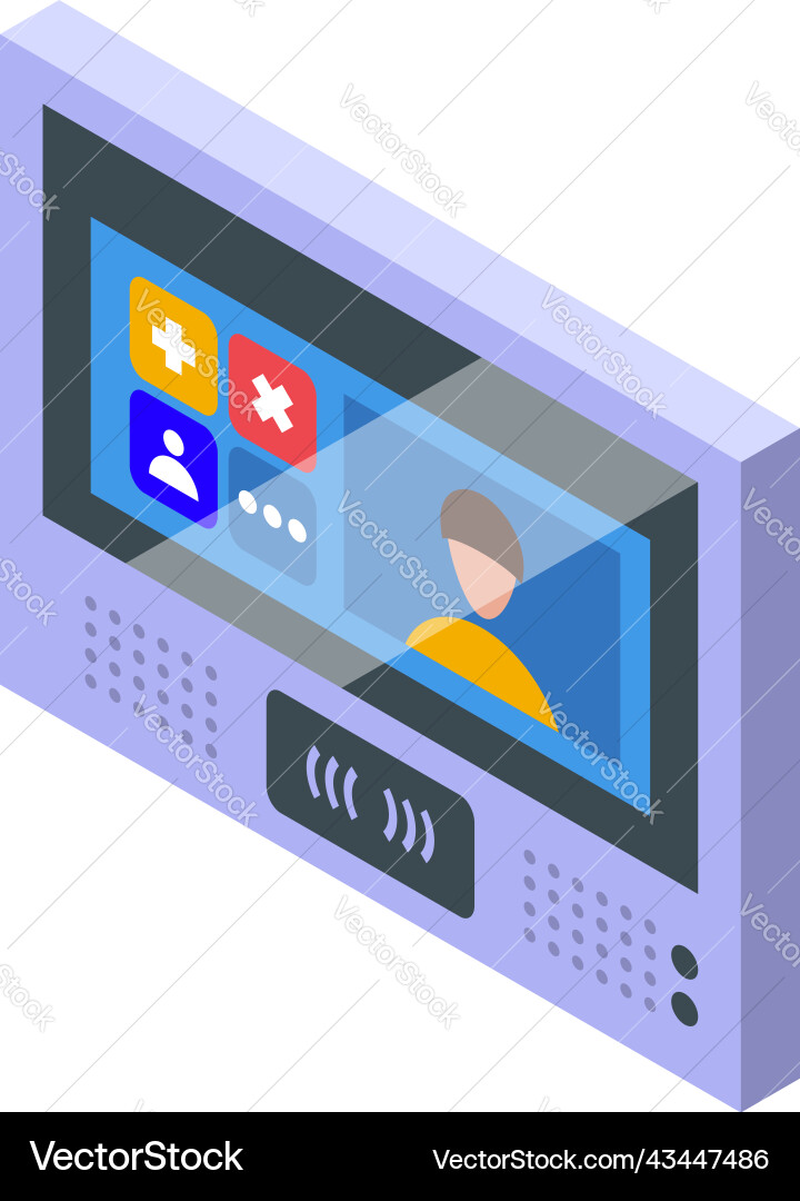 Intercom system icon isometric video door Intercom system icon isometric video door vector image