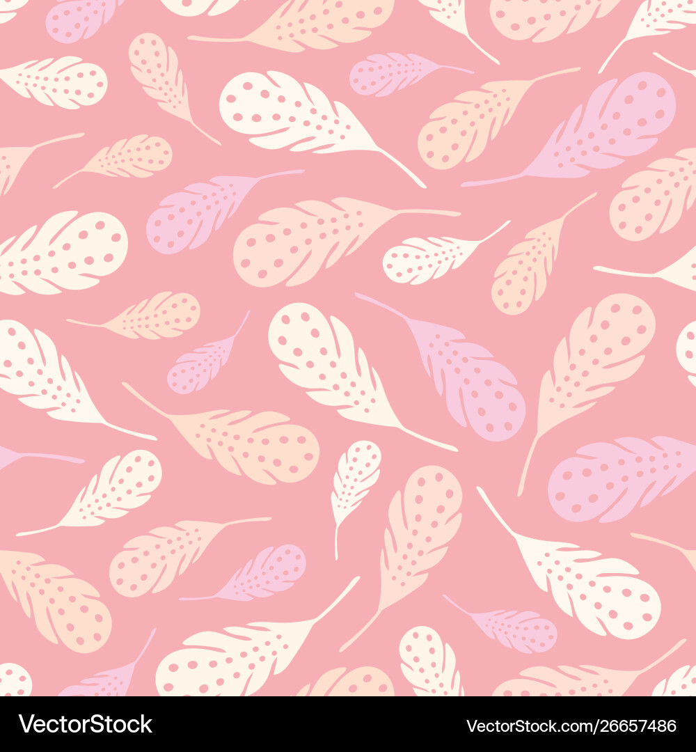 Seamless repeat pattern tossed feathers Seamless repeat pattern tossed feathers vector image