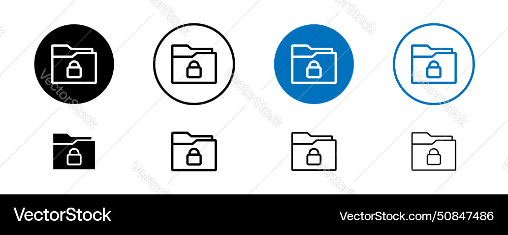 Secret folder icon set confidential data secure Vector Image