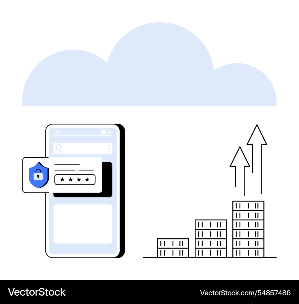 Sicherer Cloud Computing und mobiler Zugriff mit Daten Sicherer Cloud Computing und mobiler Zugriff mit Daten vektorbild